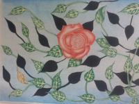 1 - Rose N Leaves - Color Pencil Shading